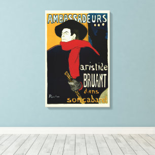 Botschafter, Artistide Bruant von Toulouse Lautrec Leinwanddruck