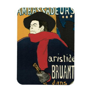 Botschafter, Artistide Bruant von Toulouse Lautrec Magnet
