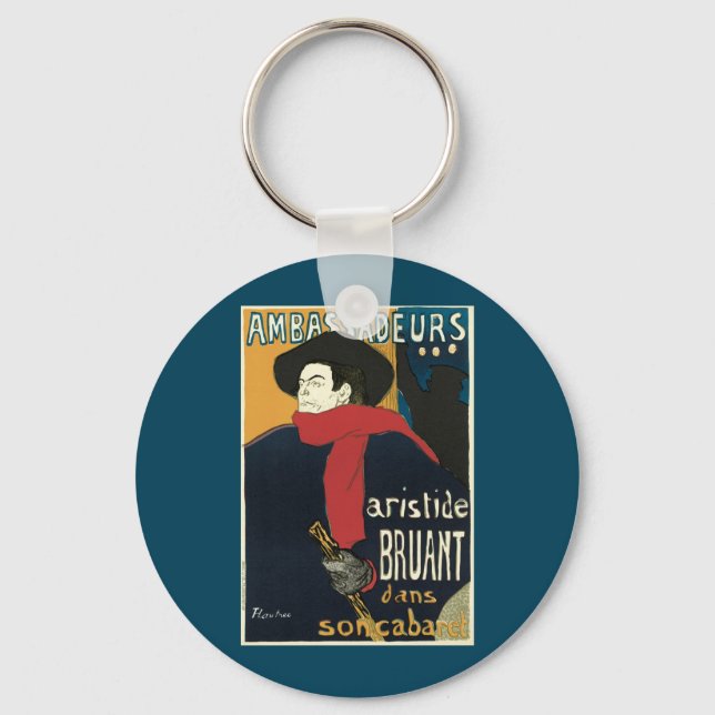 Botschafter, Artistide Bruant von Toulouse Lautrec Schlüsselanhänger (Vorderseite)