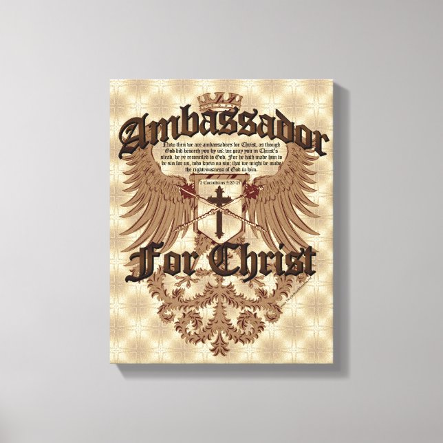 Botschafter für Christus, Bibelverse in Korinthen Leinwanddruck (Vorderseite)