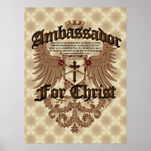 Botschafter für Christus, Bibelverse in Korinthen Poster (Vorne)