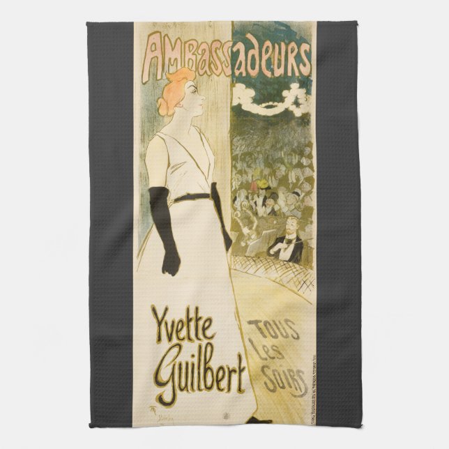 Botschafter Yvette Guilbert von Theophile Steinlen Geschirrtuch (Vertikal)