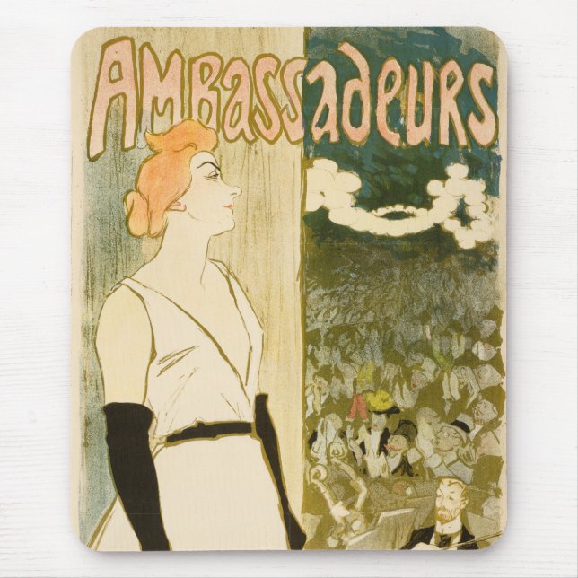 Botschafter Yvette Guilbert von Theophile Steinlen Mousepad (Vorne)