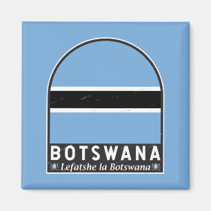 Botsuana-Flaggenemblem gestört Vintag Magnet