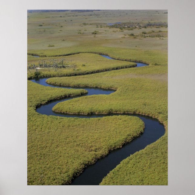 Botswana, Afrika. Arial Blick Okavango Fluss. Poster (Vorne)