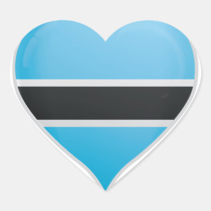 Botswana amour drapeau orgueil autocollant coeur