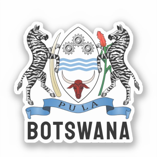 Botswana Coat of Arms Classic Round Sticker (Vorderseite)