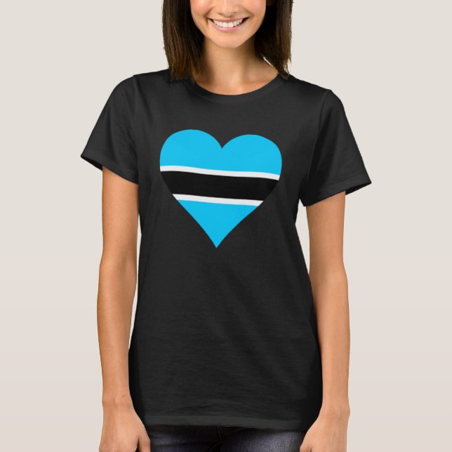 Botswana Flag Herz Botsuana Liebe Botswana T-Shirt (Vorderseite)