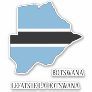 Botswana Flag Map Patriotic Aufkleber