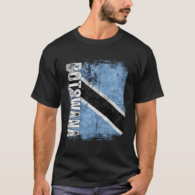 BOTSWANA Flag Vintage Distressed BOTSWANA T-Shirt (Vorderseite)