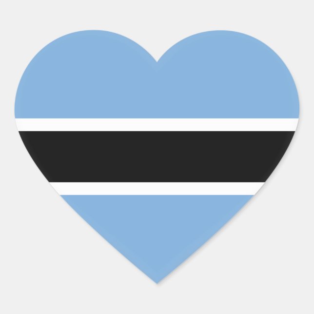 Botswana-Flagge Herz-Aufkleber (Vorderseite)