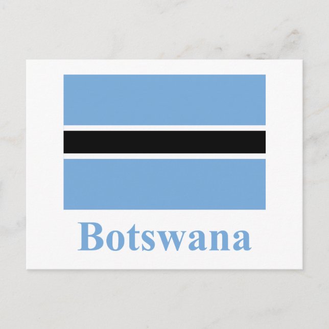 Botswana-Flagge mit Namen Postkarte (Vorderseite)