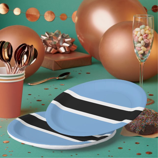 Botswana-Flagge Pappteller (Multi)