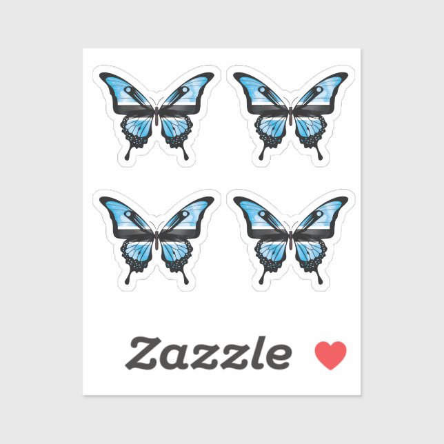 Botswana Frack Butterfly Flag Sticker (Blatt)
