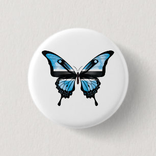 Botswana Frack Butterfly Flag Sticker Button