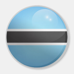 Botswana Glossy Circle Flag Magnet