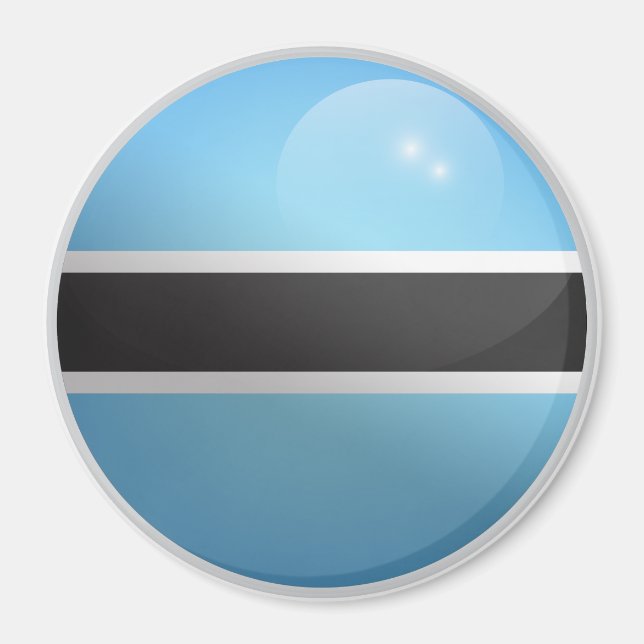 Botswana Glossy Circle Flag Magnet (Vorne)