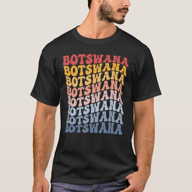 Botswana Groovy Retro Motswana T-Shirt (Vorderseite)