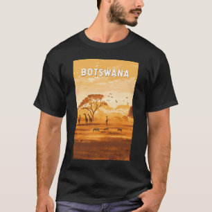 Botswana Illustration Reisen Vintag T-Shirt