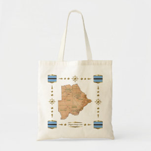 Botswana Karte + Flaggen Bag Tragetasche