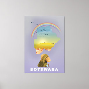 Botswana-Karte Leinwanddruck