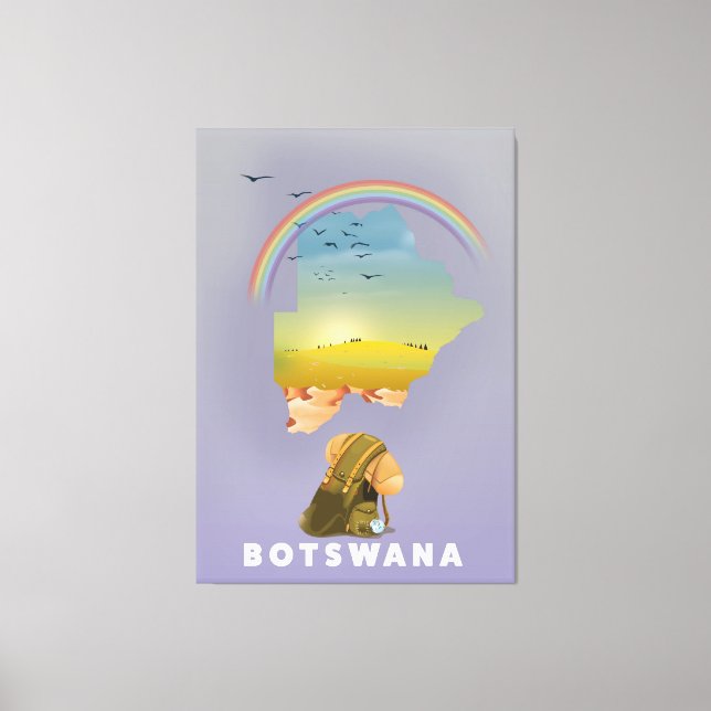 Botswana-Karte Leinwanddruck (Vorderseite)