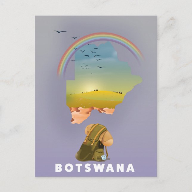 Botswana-Karte Postkarte (Vorderseite)