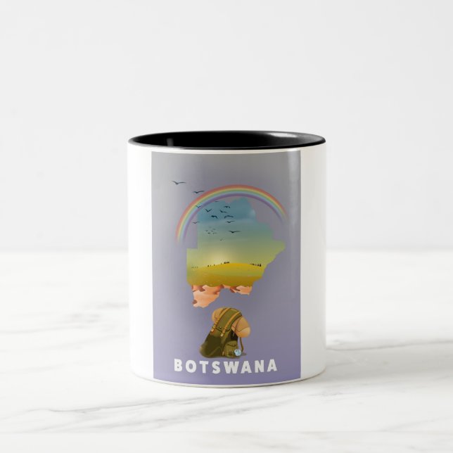 Botswana-Karte Zweifarbige Tasse (Mittel)