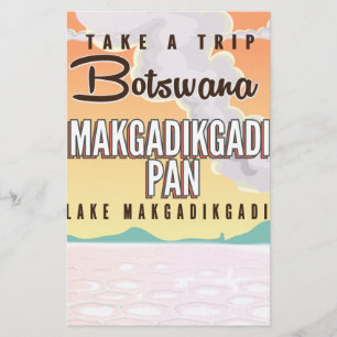Botswana - Makgadikgadi Pan Vintage Reiseplakat Briefpapier