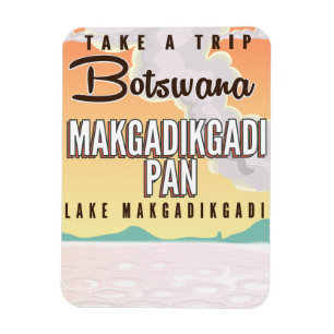 Botswana - Makgadikgadi-Pan vintage Reiseposter Magnet