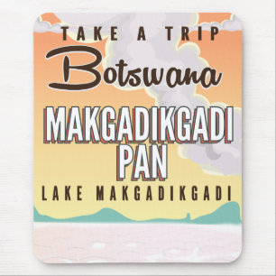 Botswana - Makgadikgadi-Pan vintage Reiseposter Mousepad
