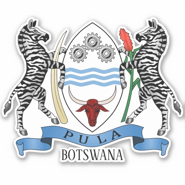 Botswana National Coat of Arms Patriotic Aufkleber (Vorderseite)