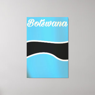 Botswana National Flag Vintages Reiseplakat Leinwanddruck