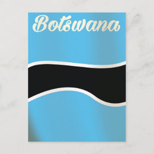 Botswana National Flag Vintages Reiseplakat Postkarte