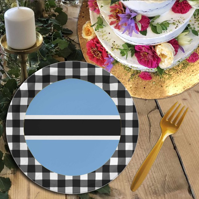 Botswana Plate, Büffel kariert & Botswana Flag Pappteller (Von Creator hochgeladen)