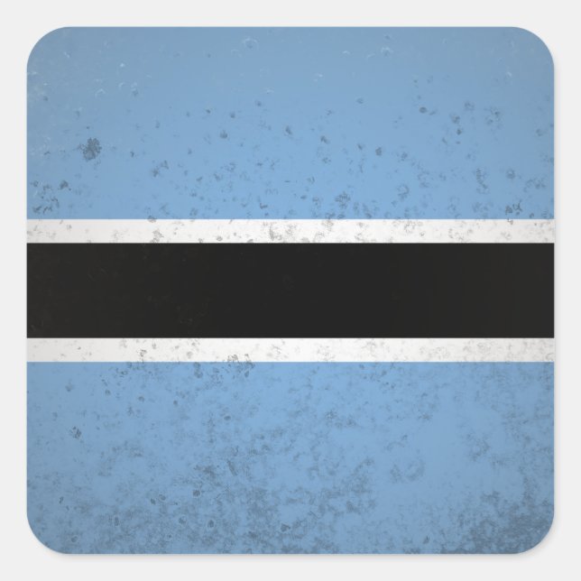 Botswana Quadratischer Aufkleber (Vorderseite)