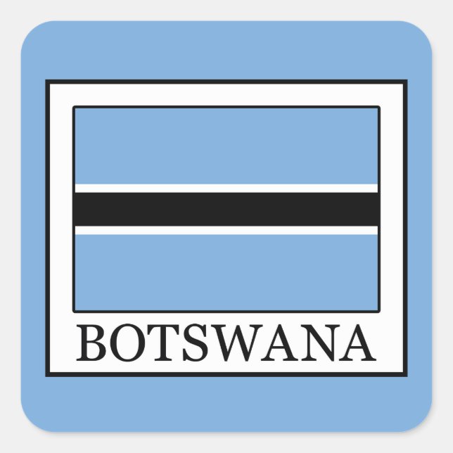 Botswana Quadratischer Aufkleber (Vorderseite)