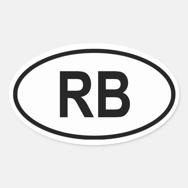 Botswana "RB" Ovaler Aufkleber (Vorderseite)