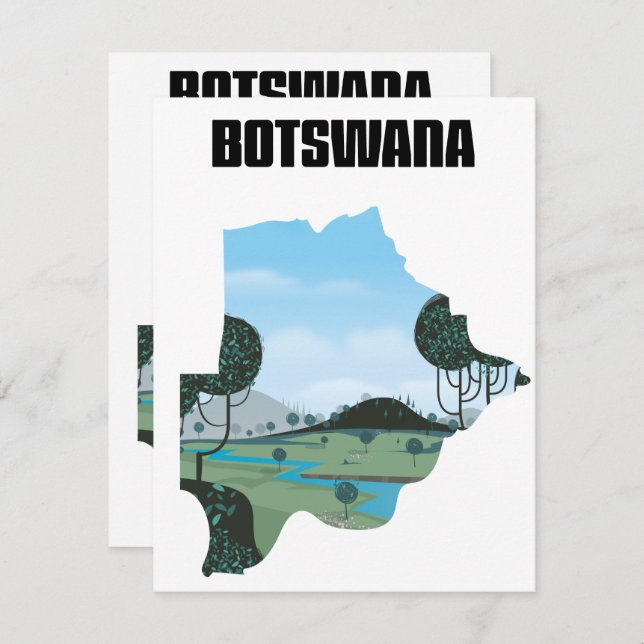 Botswana Reiseplakat (Vorne/Hinten)