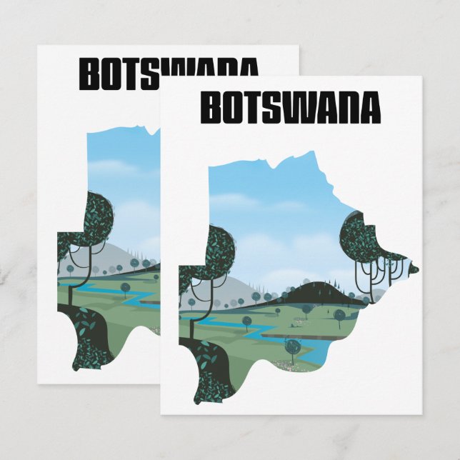 Botswana-Reiseposter (Vorne/Hinten)