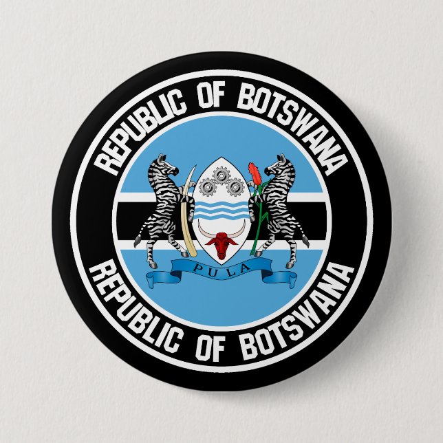 Botswana Round Emblem Button (Vorderseite)
