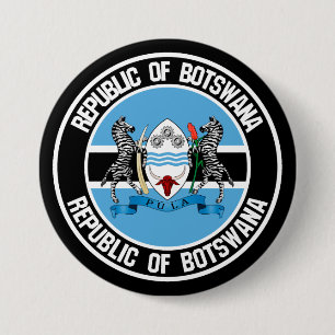 Botswana Round Emblem Button