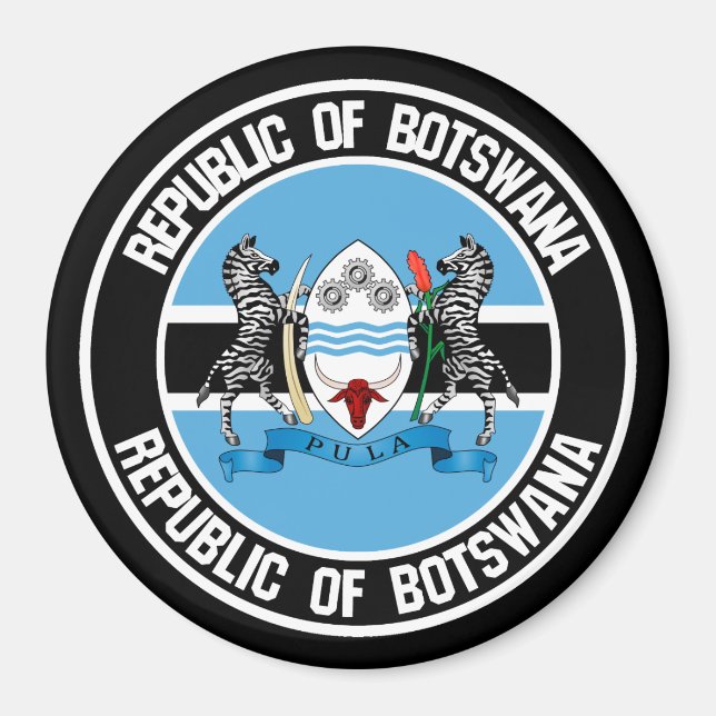 Botswana Round Emblem Magnet (Vorne)