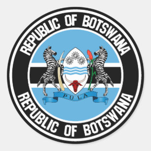 Botswana Round Emblem Runder Aufkleber