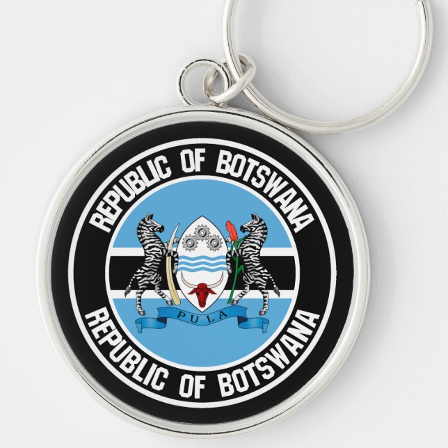 Botswana Round Emblem Schlüsselanhänger (Vorne)