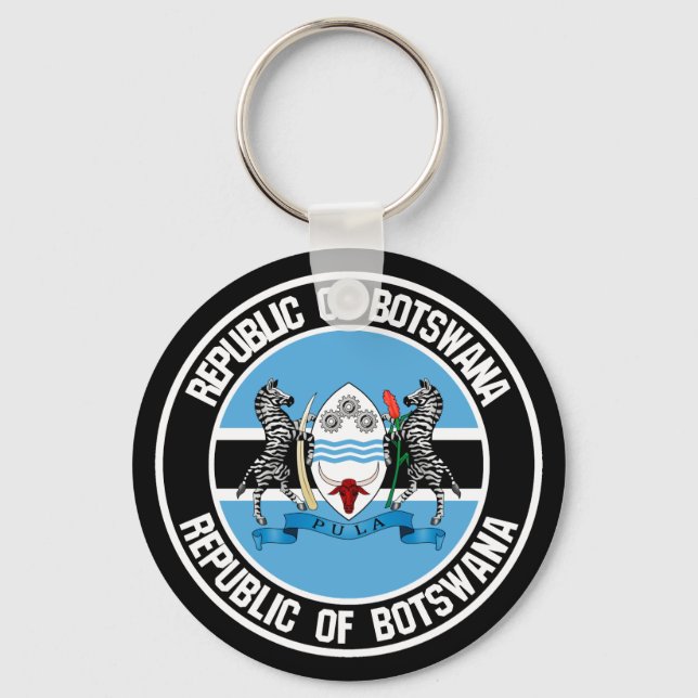 Botswana Round Emblem Schlüsselanhänger (Vorderseite)