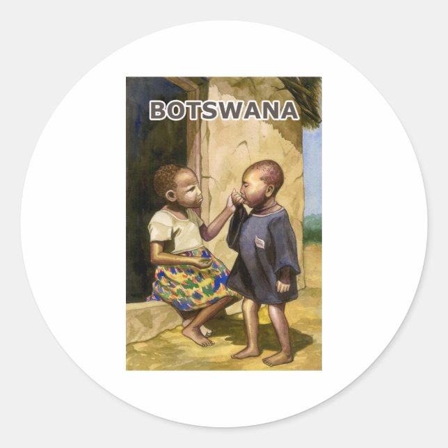 Botswana Runder Aufkleber (Vorderseite)