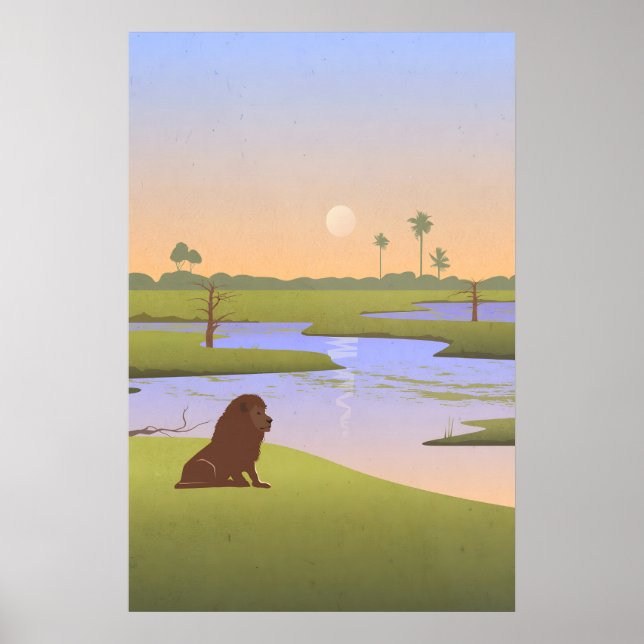 Botswana Safari Nursery Poster (Devant)