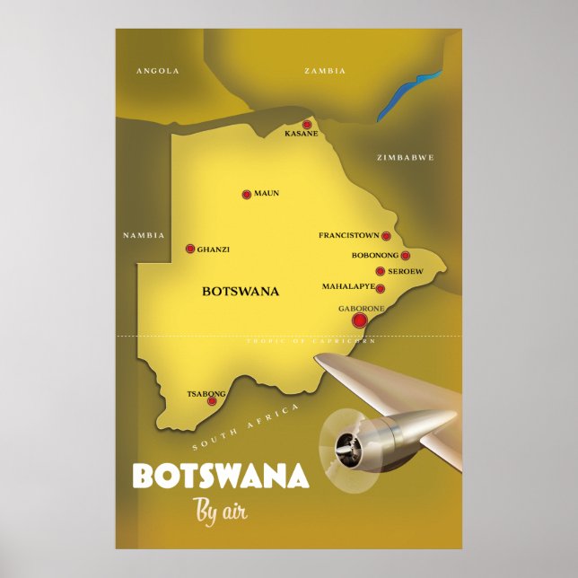 Botswana Vintages Reiseplakat. Poster (Vorne)