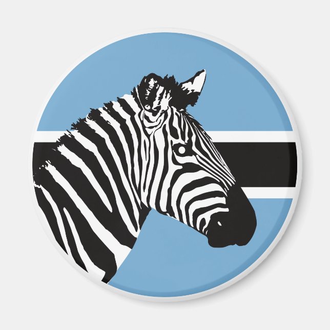 Botswana Zebra Batswana Nationale Tierflagge Magnet (Vorne)